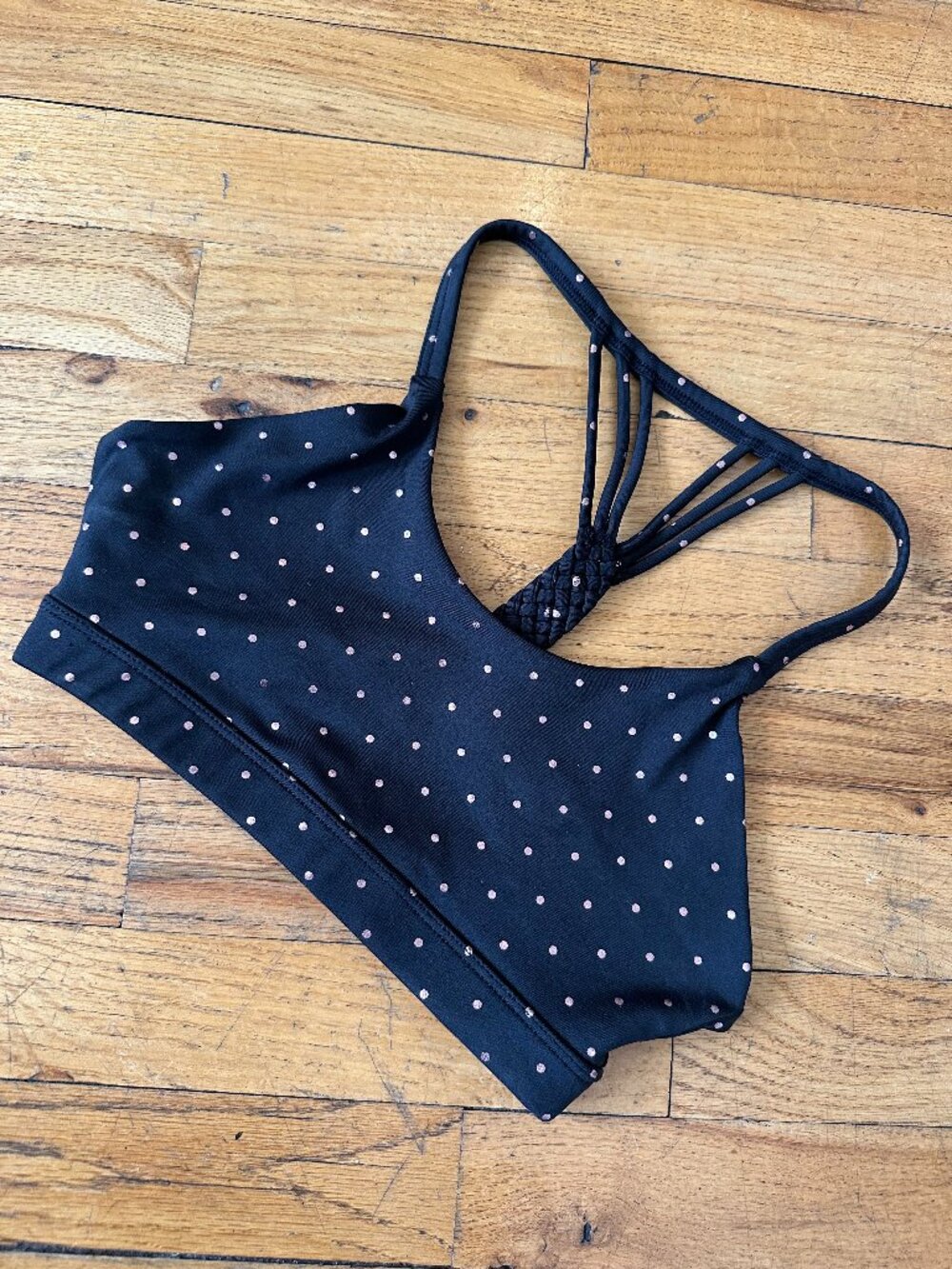 Glyder metallic Polka Dot Sports bra / workout hiking Activewear Racerback xs